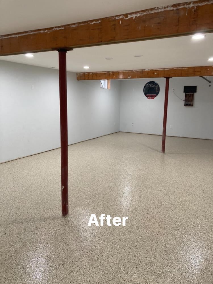After Garage Floor - Clean Polyaspartic Coating Finish