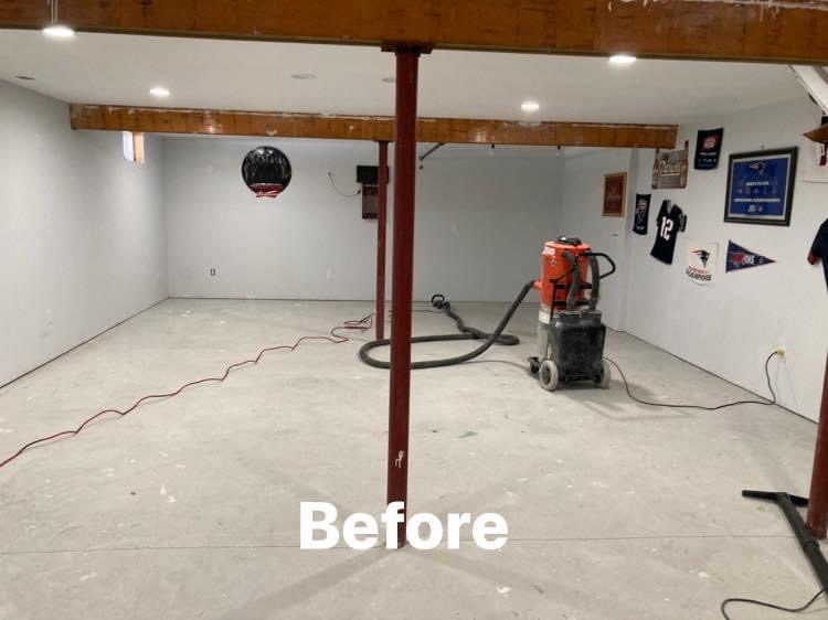 Before Garage Floor - Stained and Dusty Concrete